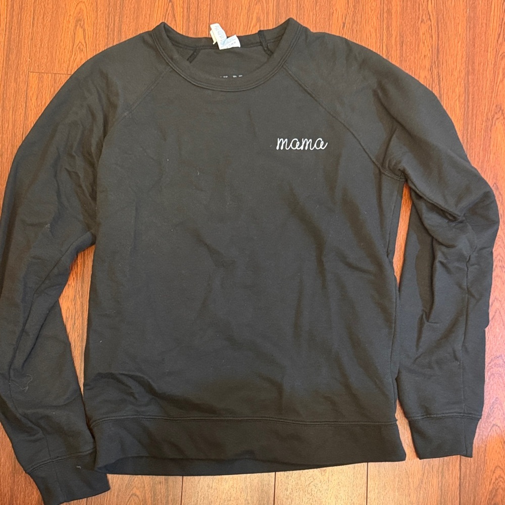 Mama Black Crewneck Sweater